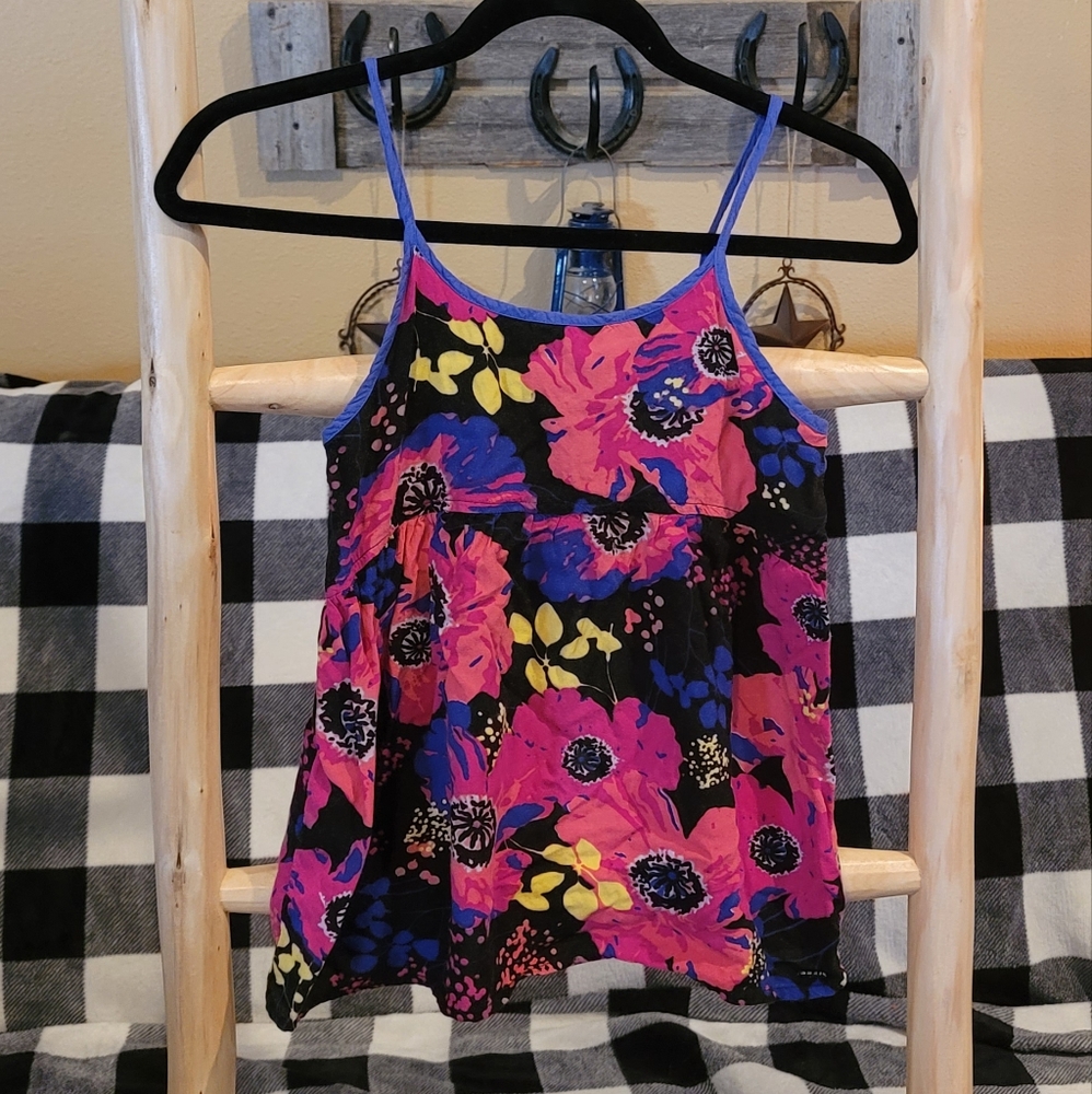Roxy Girl size. Large open back tank shirt with buttons